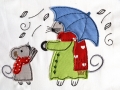 Stickdatei Maus doodle Applikation Herbst Regentag