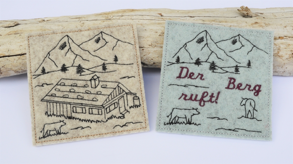Bild 1 von Stickdatei Berge Alm Almwiese Berg Redwork SET XL  / (Lizenz) Unlimited