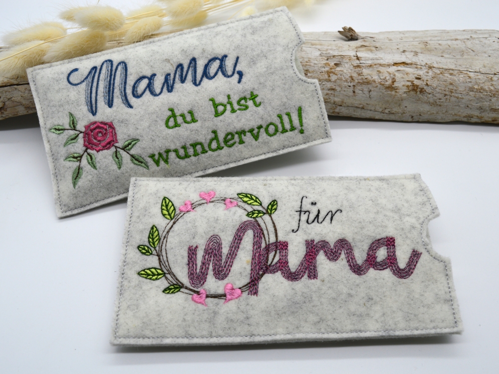Bild 1 von Stickdatei Schokohülle Muttertag SET Mama Mutti