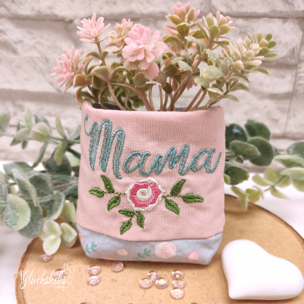 Bild 1 von Stickdatei Muttertag SET Untersetzer Lichterbeutel Mama