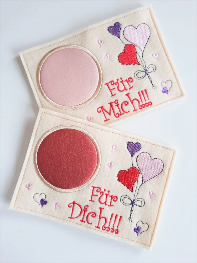 Bild 1 von Stickdatei MugRug Herzen Valentinstag 13x18cm