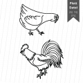 Plotterdatei Huhn und Hahn