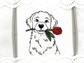 Bild 2 von Stickdatei Hund mit Tulpe Frühling Kontur