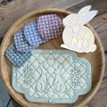 Bild 3 von Stickdatei Untersetzer Quilt Optik Hase Ostern Frühling