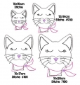 Bild 3 von  Stickdatei Katze doodle SET verschiedene Größen