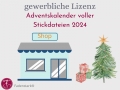 Gewerbliche Lizenz für den Adventskalender 2024 Stickdateien