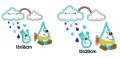 Bild 4 von Stickdatei Regen lustige Regentropfen 2 Größen
