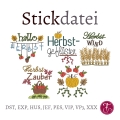Stickdatei Herbst Motive SET verschiedene Größen - Dekoration für Herbstprojekte