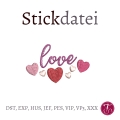 Stickdatei Herzen love