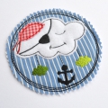 Bild 2 von Stickdatei Wolke Button Pirat doodle  / (Größe) 16x17cm