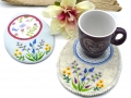 Bild 1 von ITH Mug Rug Stickdatei Eiform Blumen