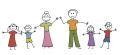 Stickdatei Strichmännchen 10x10cm Familie Mädchen Junge Eltern