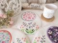 Bild 7 von ITH Mug Rug Stickdatei Eiform Blumen