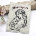Bild 2 von Stickdatei Mama Mutter mit Baby Konturstickdatei in verschiedenen Größen mit ITH Mutterpass